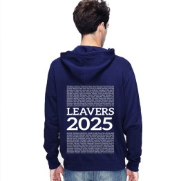 New Leavers Hoodie style with block of names printed in a list